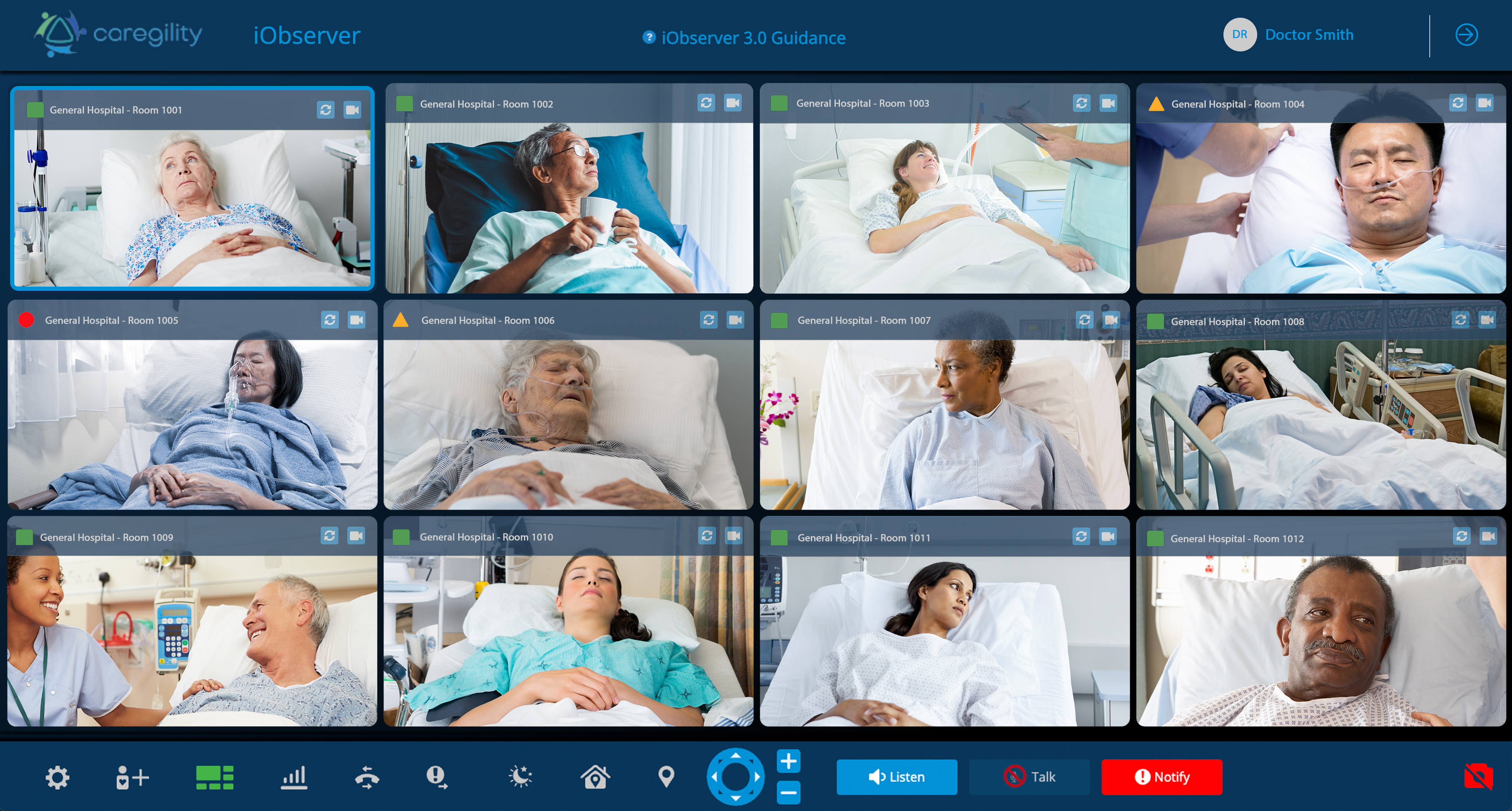 Caregility iObserver Telehealth Application for Virtual Patient Observation