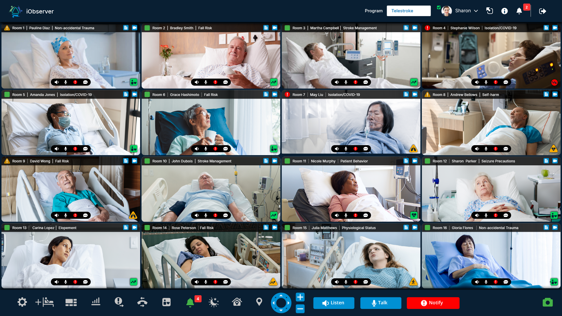 iObserver: 1:16 Patient Observation for Virtual Sitting